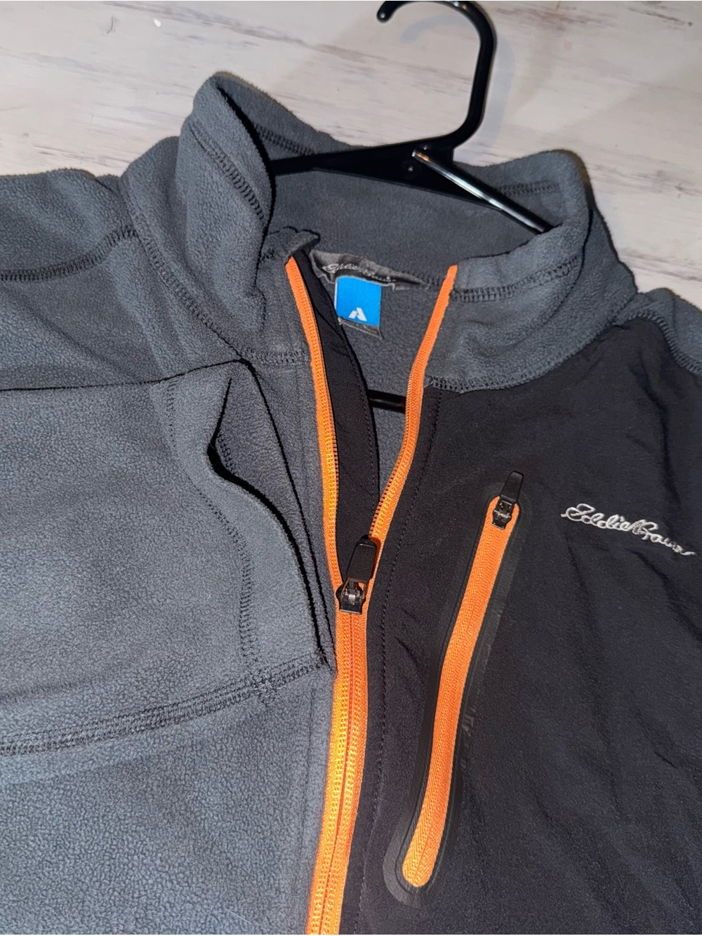 Eddie Bauer First Ascent Men’s L Gray Orange Full Zip Fleece Jacket